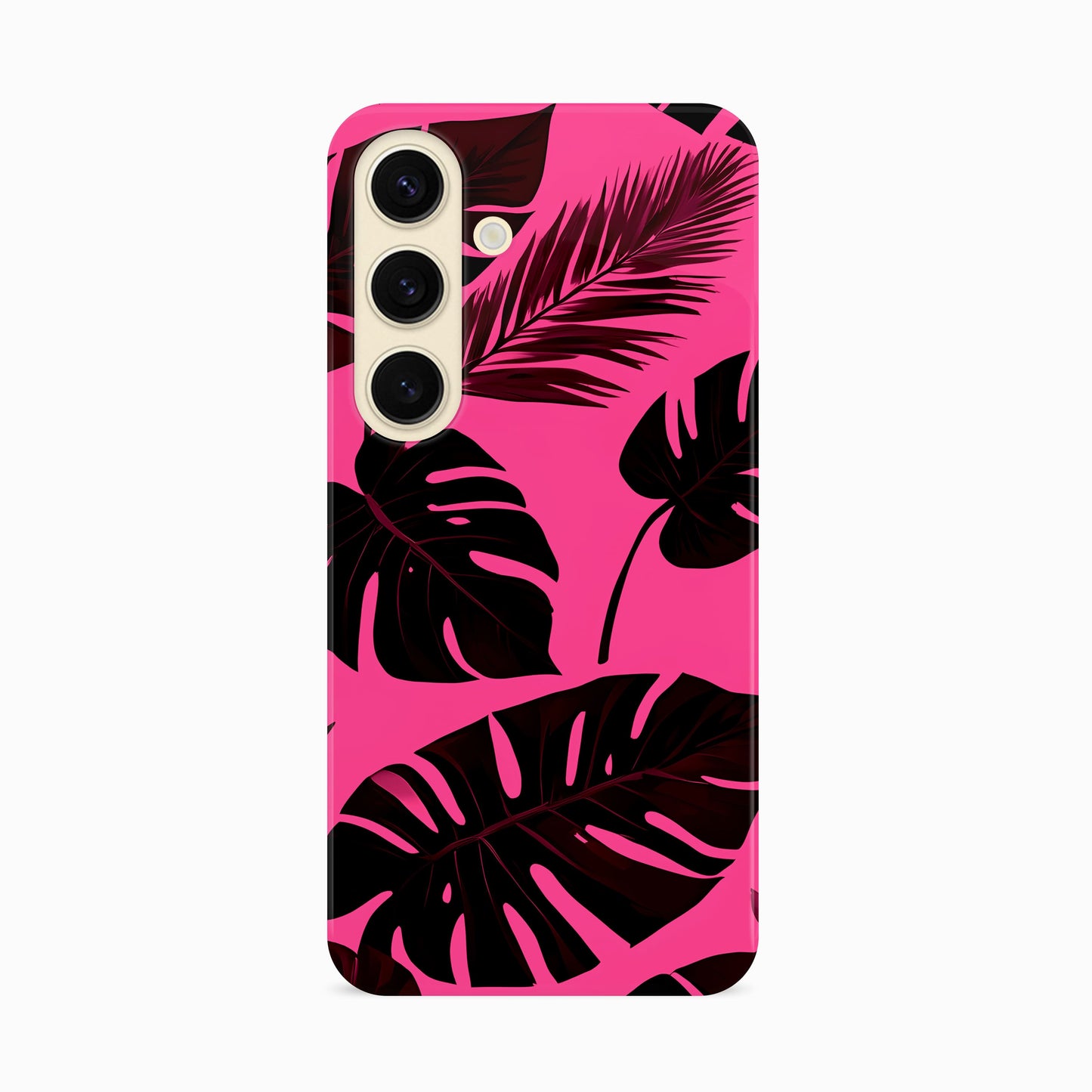 Hot Pink Tropical Print Phone Case Samsung Galaxy S24 Phone Case