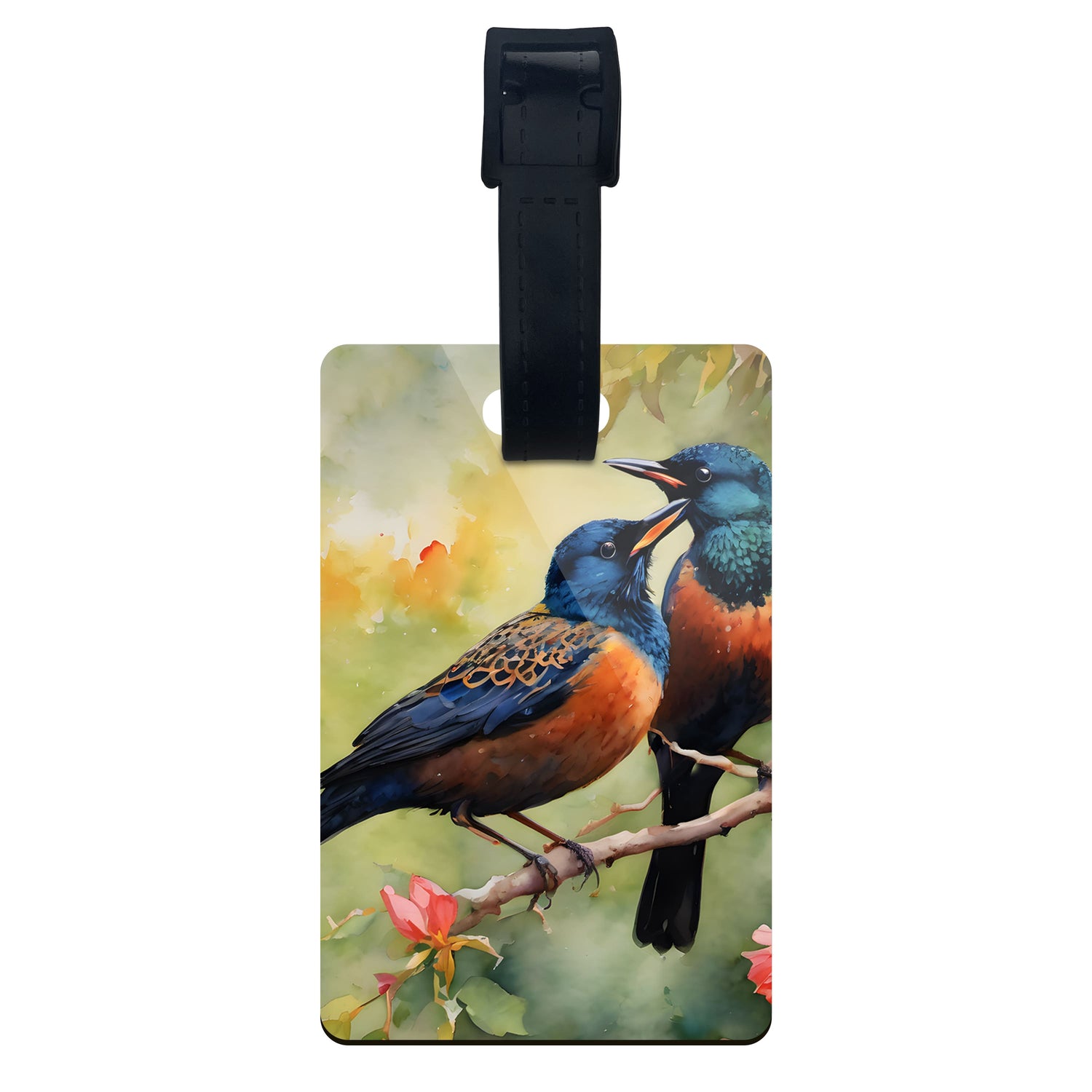 Starling Bird Art Personalised Luggage Tag  luggage tag