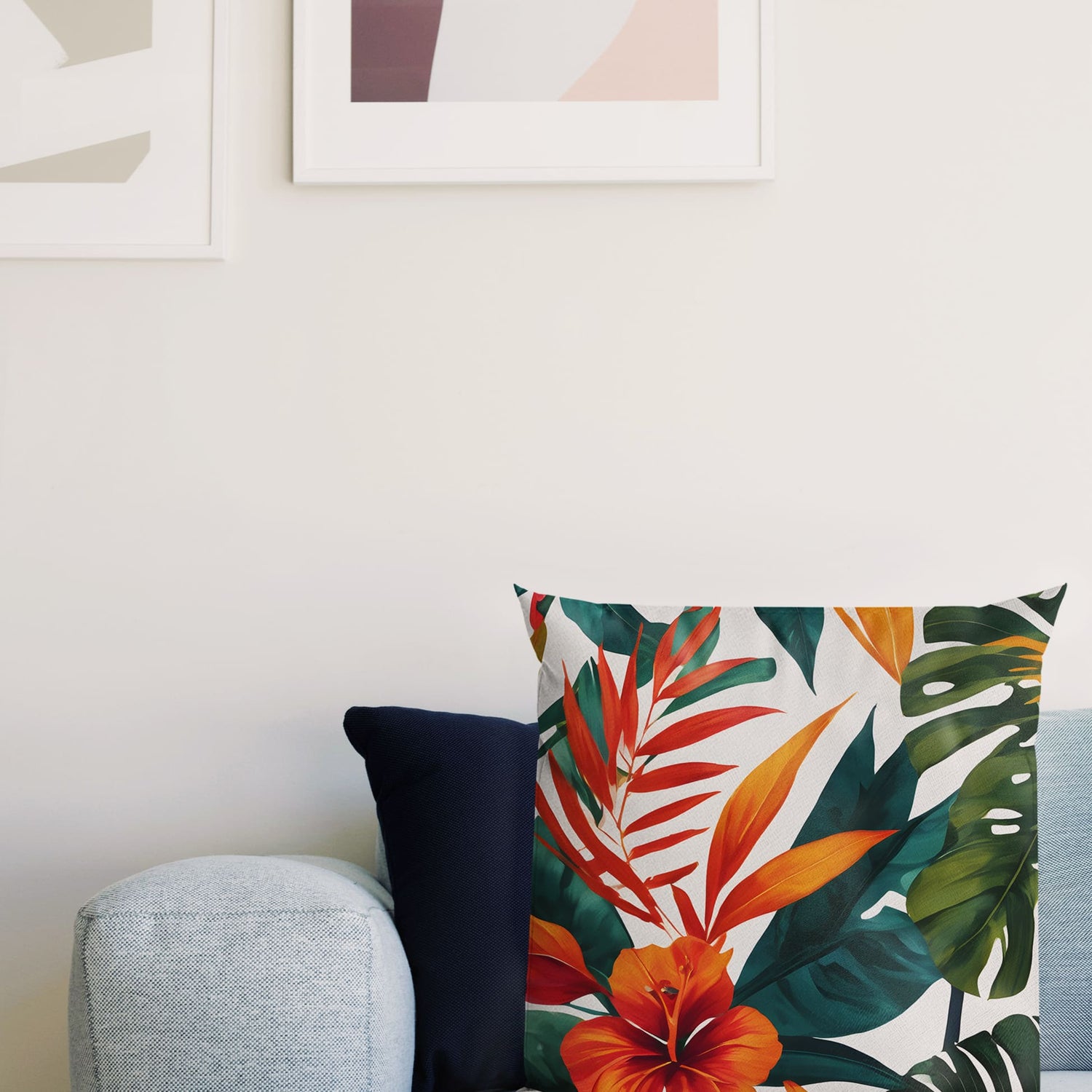 Tropical Floral Print Large 45cm Cushion  Cushion