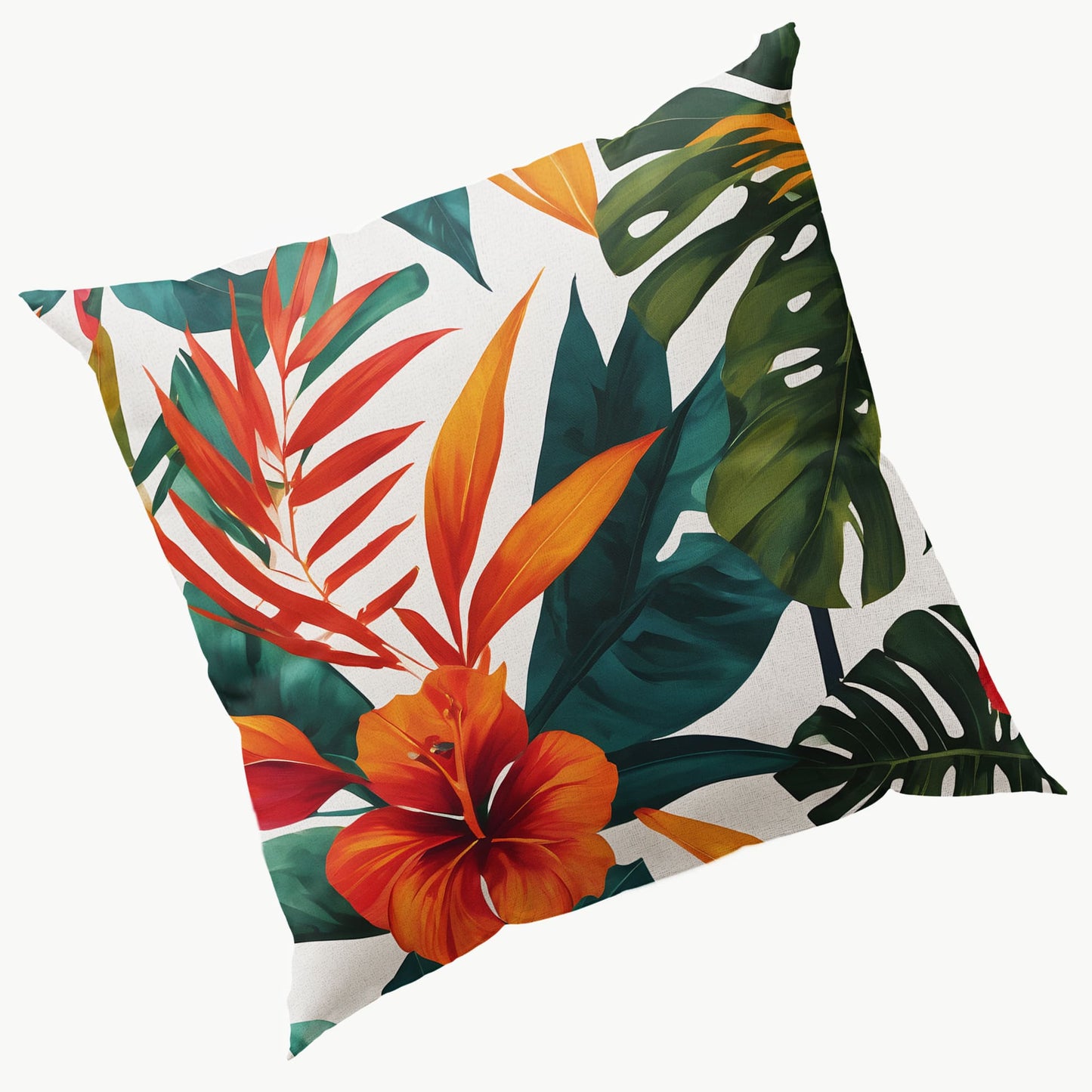 Tropical Floral Print Large 45cm Cushion  Cushion