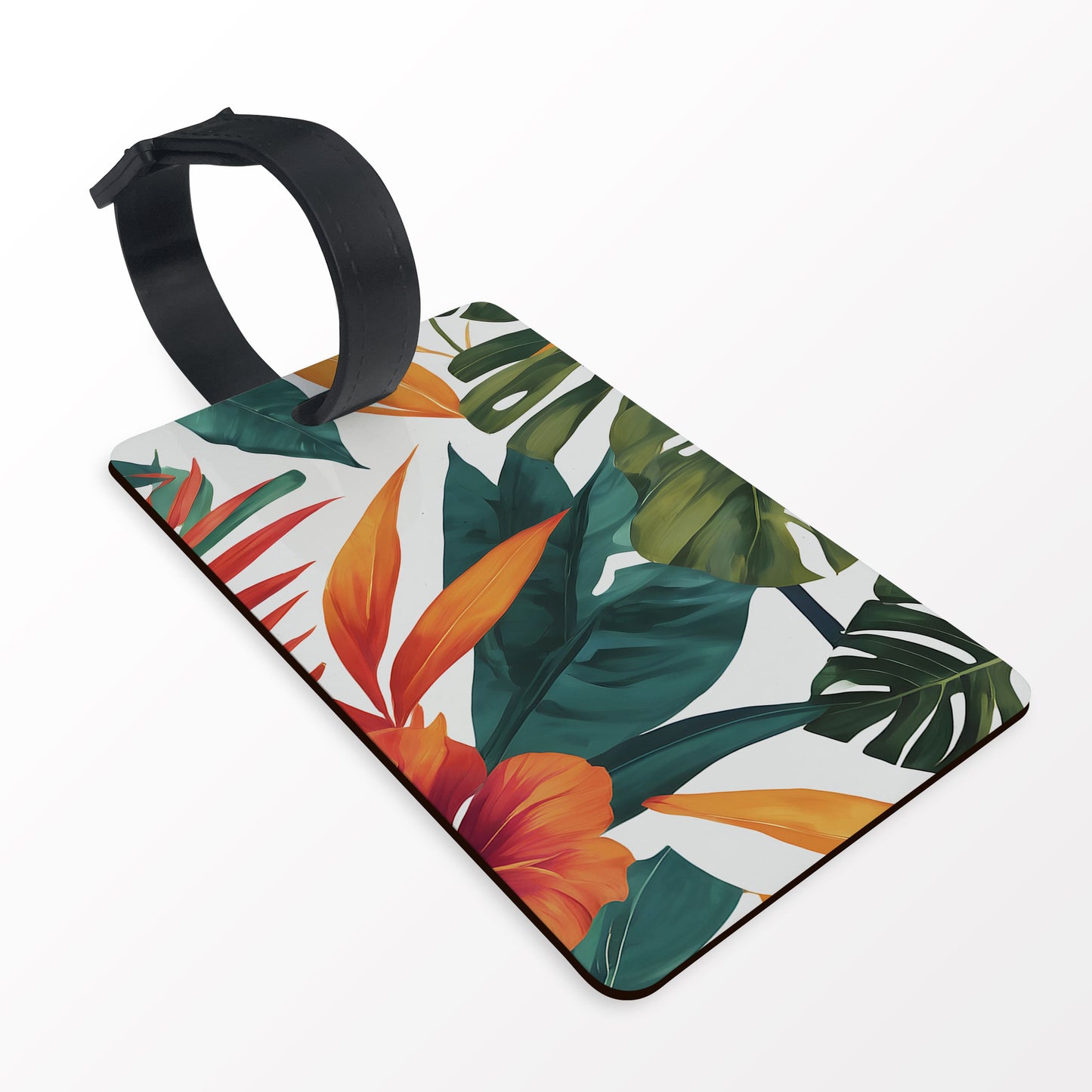 Personalised Tropical Floral Print Luggage Tag  luggage tag