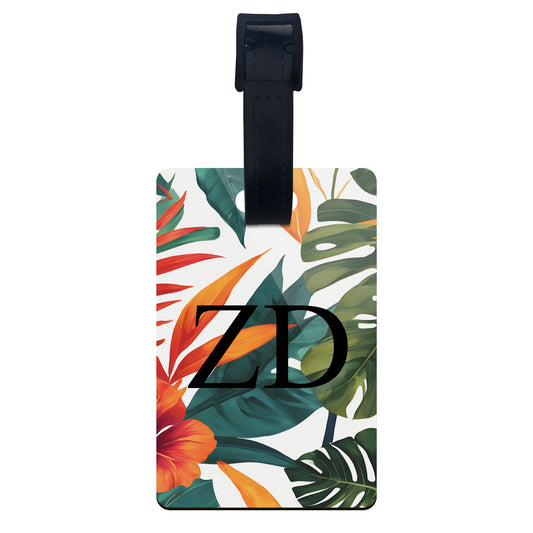 Personalised Tropical Floral Print Luggage Tag  luggage tag