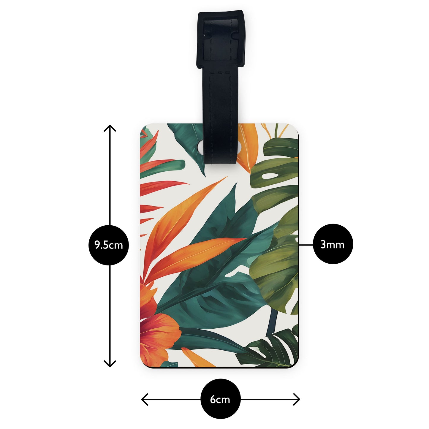 Personalised Tropical Floral Print Luggage Tag  luggage tag