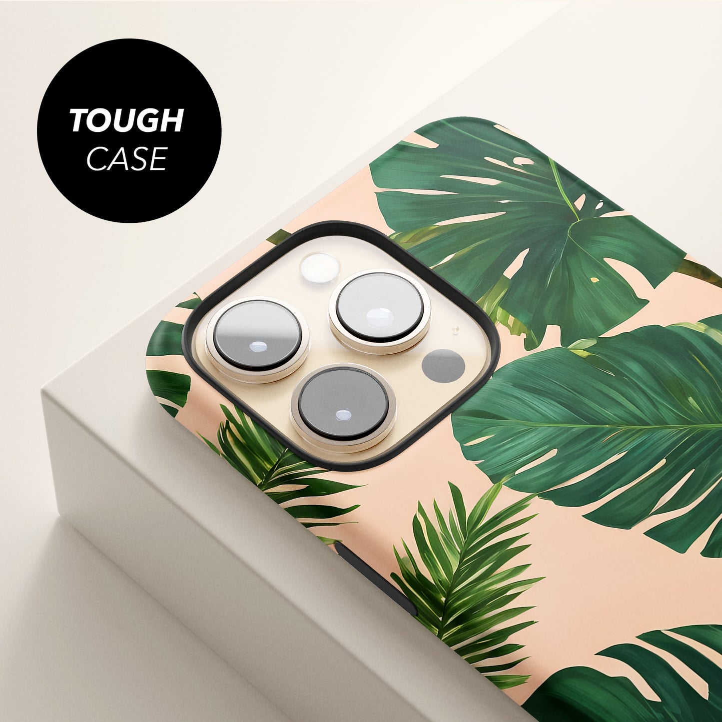 Peach Tropical Palm Leaf Print Case  Phone Case