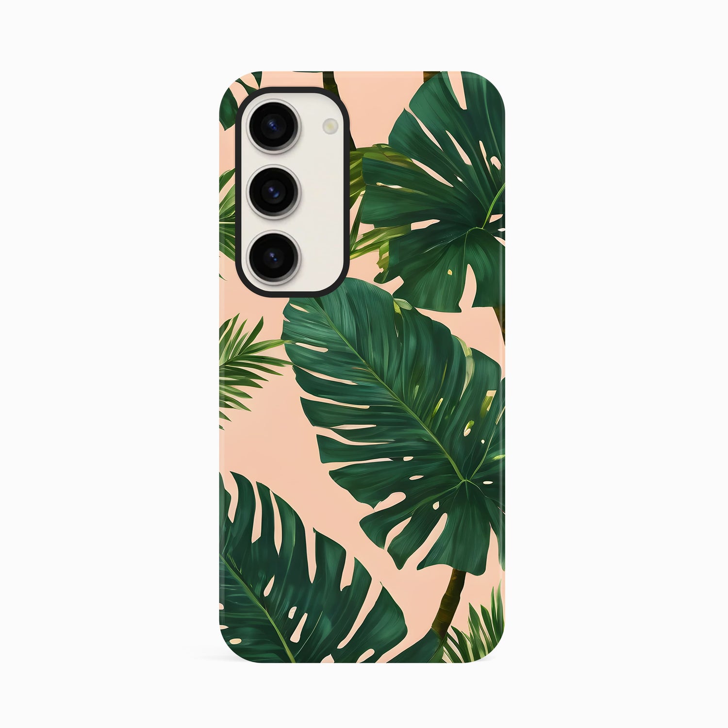 Peach Tropical Palm Leaf Print Case Samsung Galaxy S23 Phone Case