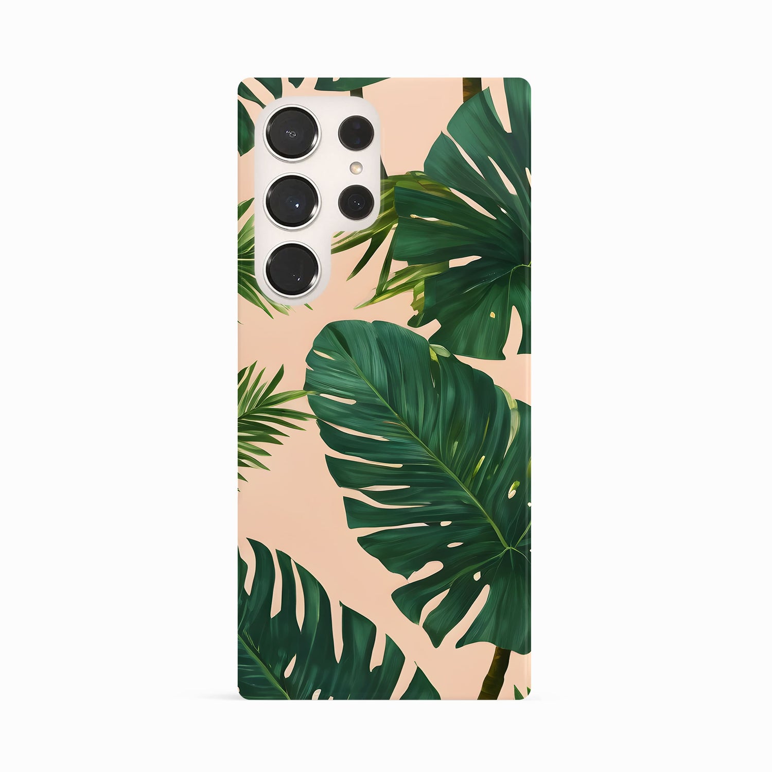 Peach Tropical Palm Leaf Print Case Samsung Galaxy S23 Ultra Phone Case