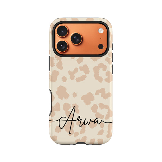 Personalised Vanilla Cream Leopard Print Case iPhone 17 Pro Phone Case