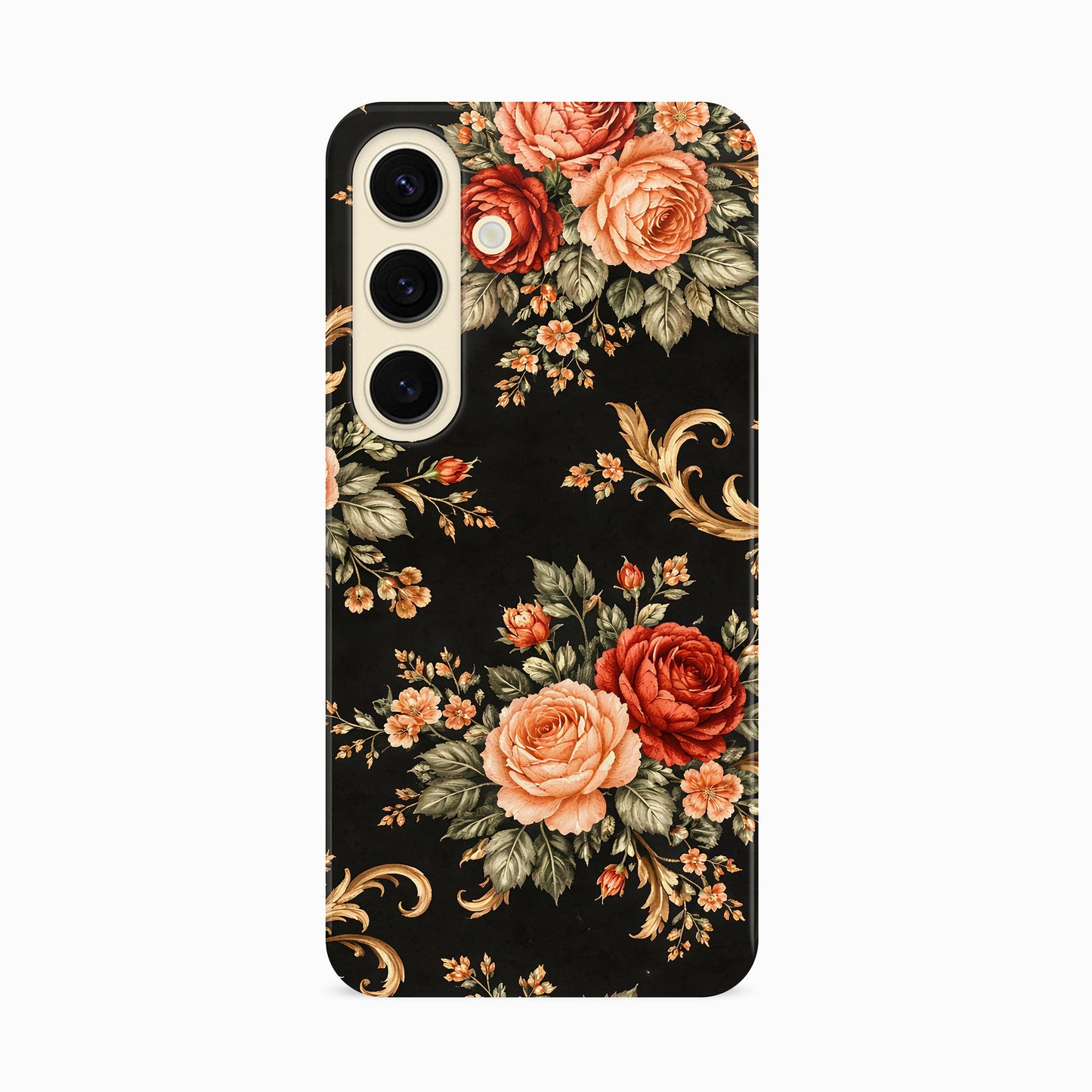 Vintage Black Floral Print Case Phone Case