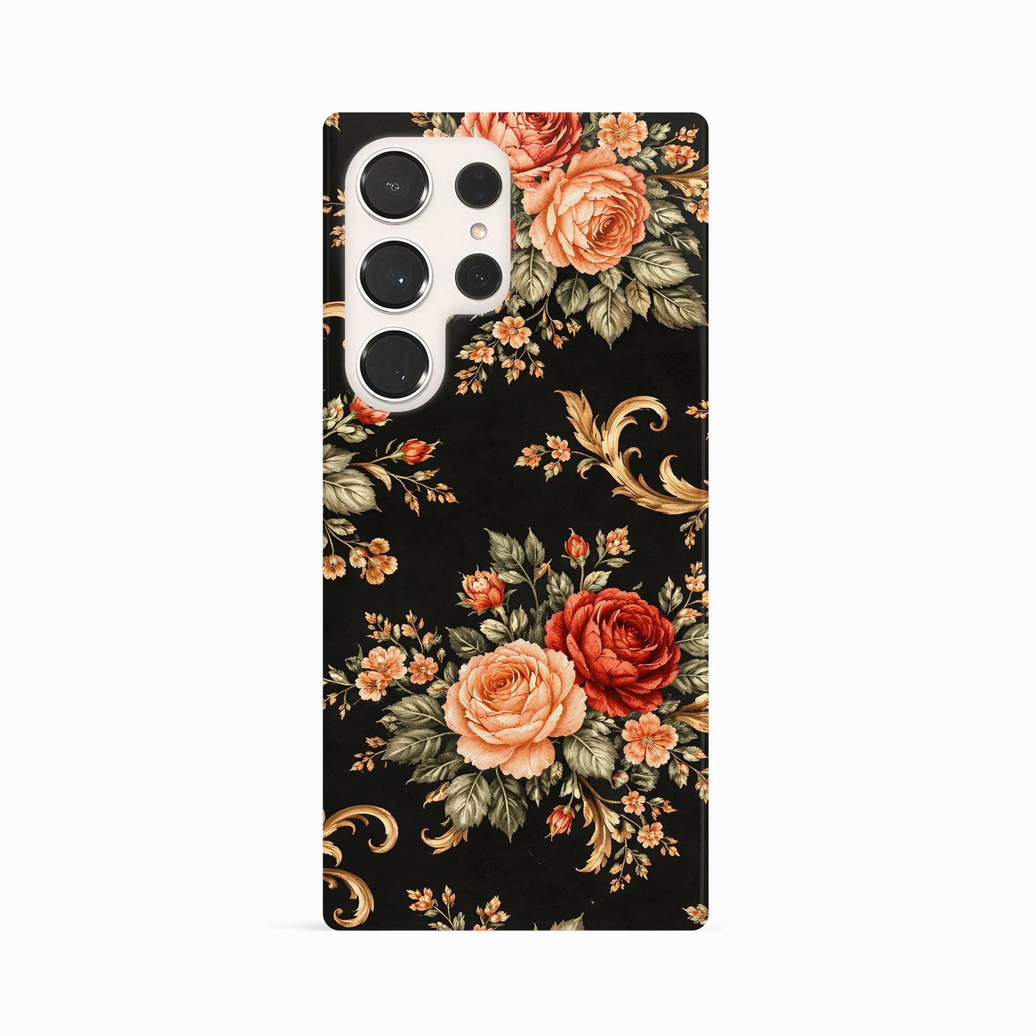 Vintage Black Floral Print Case Phone Case