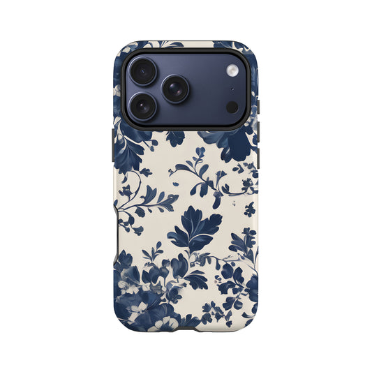 Navy Vintage Floral Pattern Case Phone Case