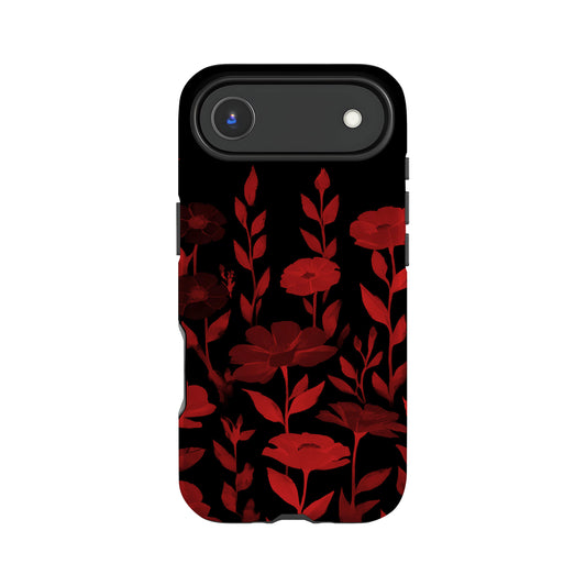 Red And Black Floral Print Phone Case iPhone 17 Air Phone Case