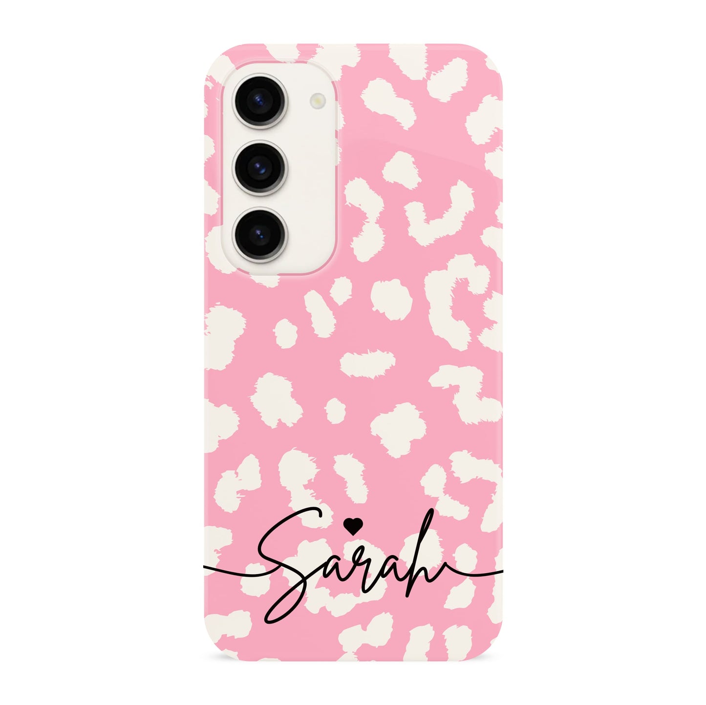 Custom Name Pink Cloud Leopard Print Case Samsung Galaxy S23 Phone Case