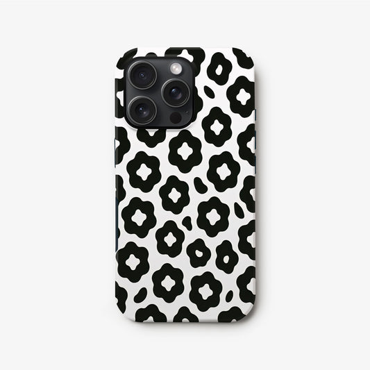 Abstract Black White Leopard Print Case iPhone 16 Phone Case