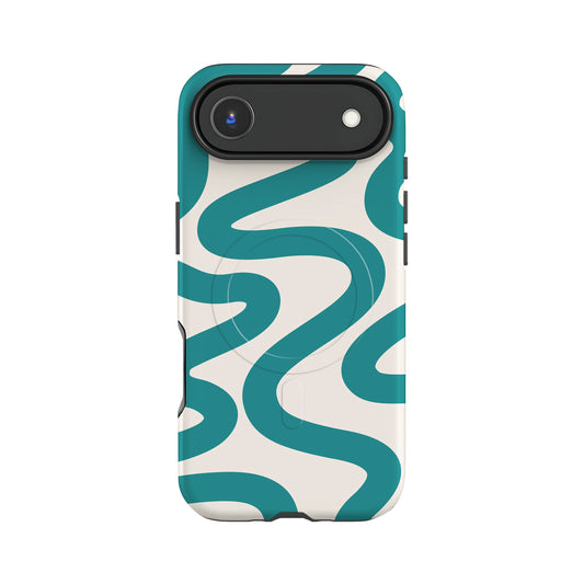 Abstract Wavy Blue Magsafe iPhone Case