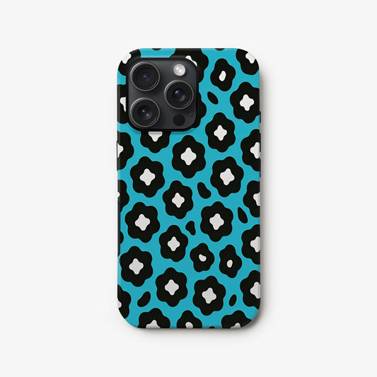 Abstract Bold Blue Leopard Print Case iPhone 16 Phone Case