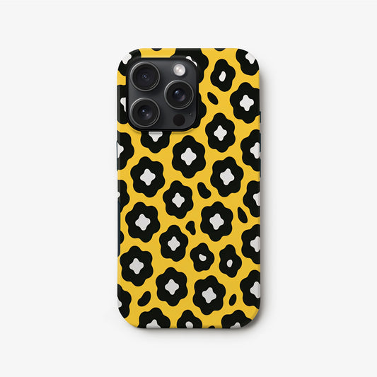 Abstract Bold Yellow Leopard Print Case iPhone 16 Phone Case