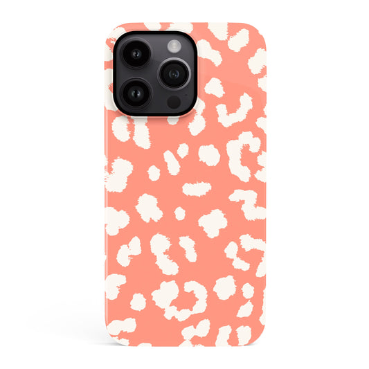 Abstract Orange Coral Leopard Print Case