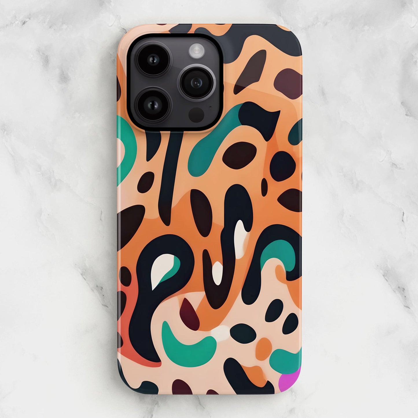 Abstract Orange Leopard Print Case