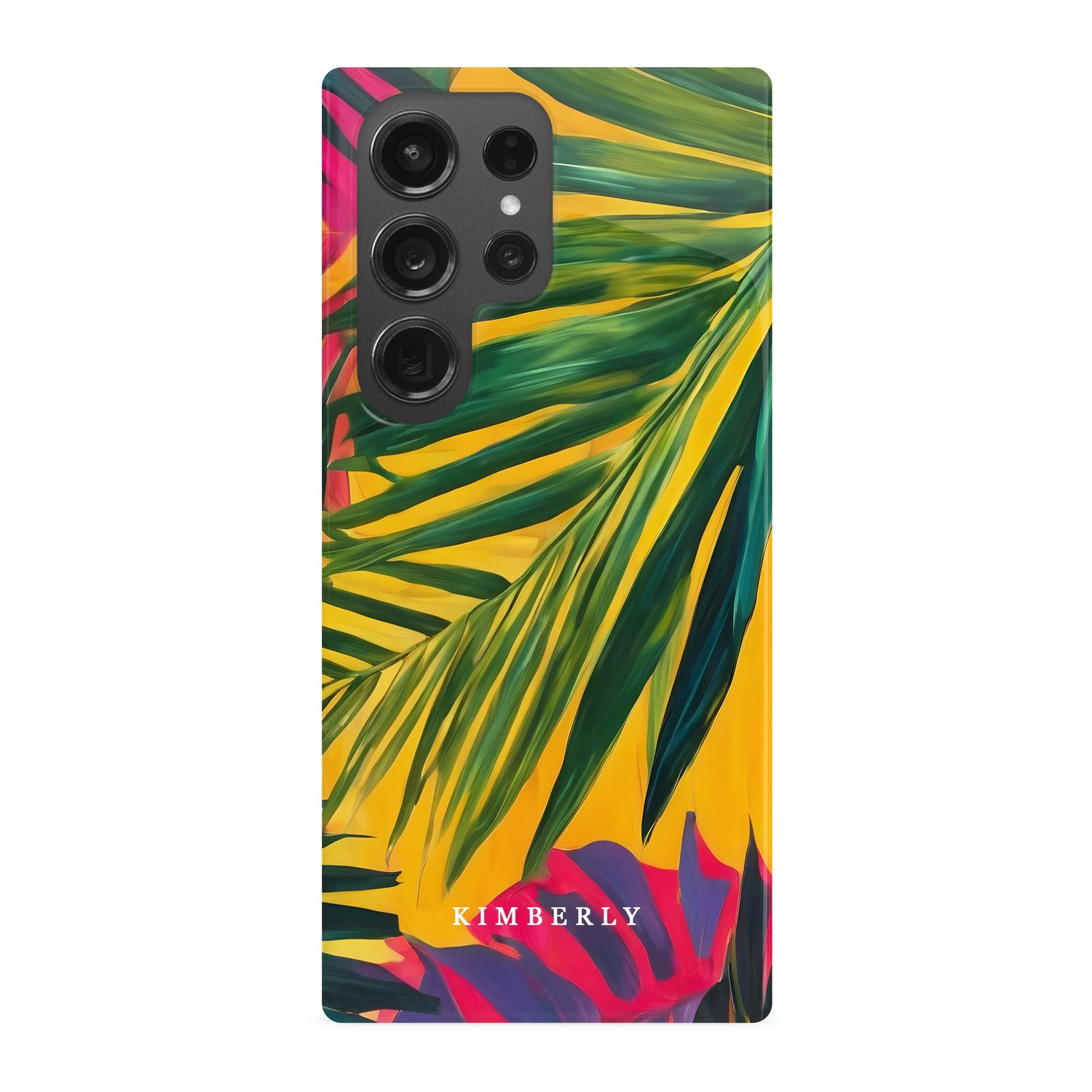 Tropical Leaf Print Custom Name Case Phone Case