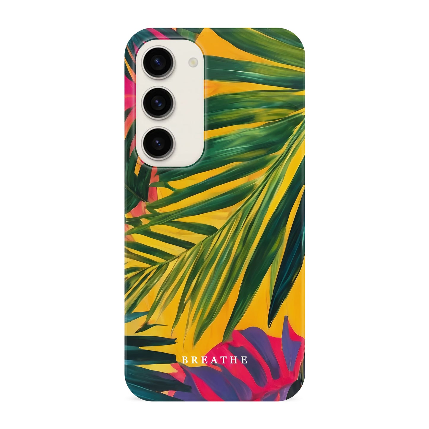 Tropical Leaf Print Custom Name Case Samsung Galaxy S23 Phone Case