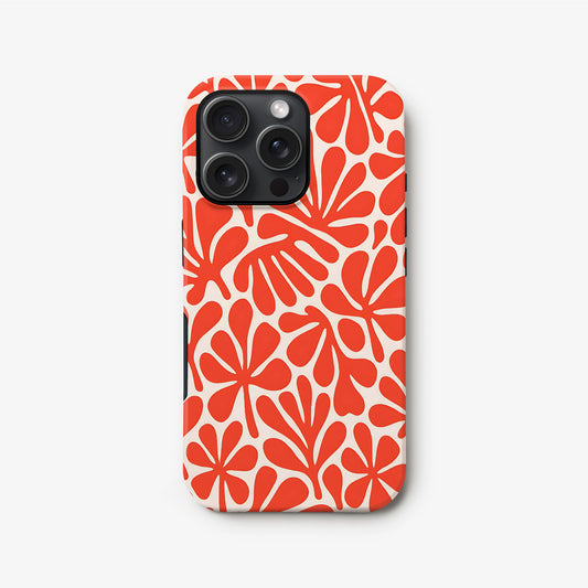Abstract Orange Matisse Floral Print Case iPhone 16 Phone Case