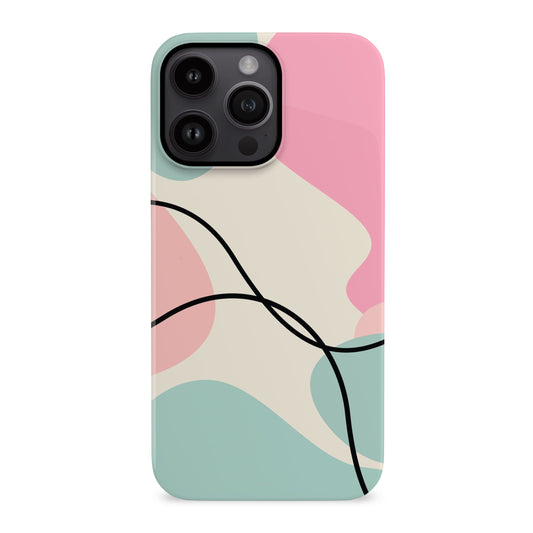 Abstract Baby Pink and Blue Colour Block Case iPhone 14 Phone Case