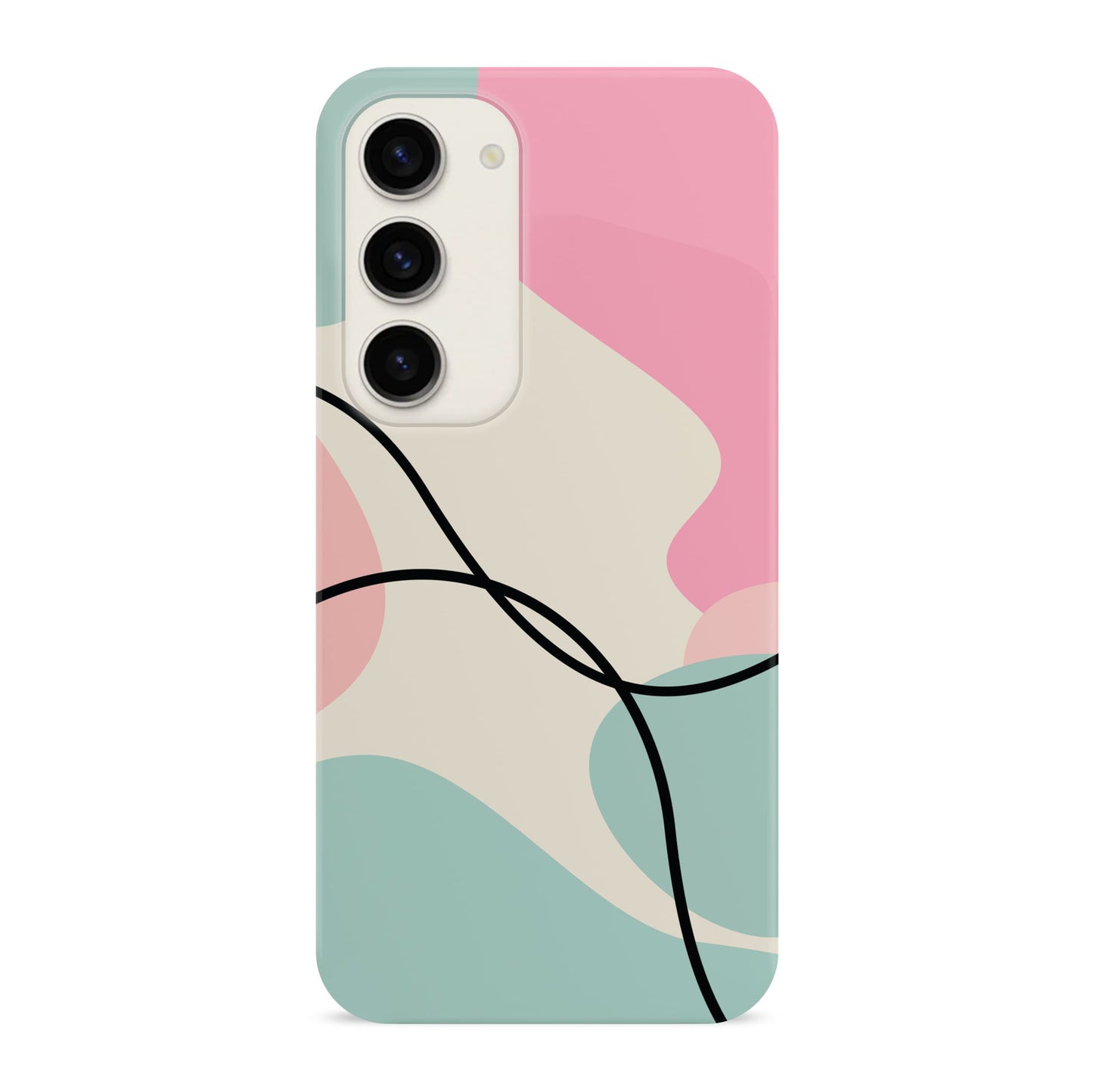 Abstract Baby Pink and Blue Colour Block Case Samsung Galaxy S23 Phone Case