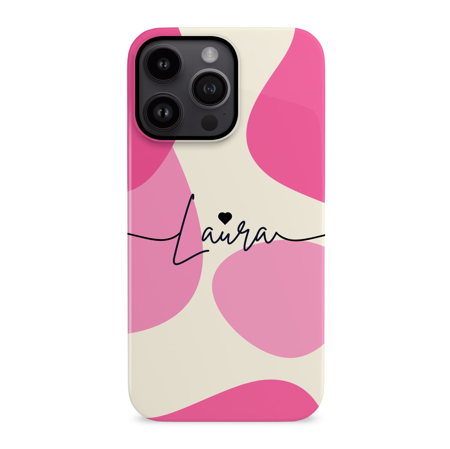 Abstract Pink Colour Block Personalised Case iPhone 14 Phone Case
