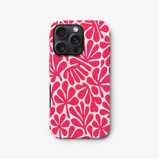 Abstract Pink Matisse Floral Print Case iPhone 16 Phone Case