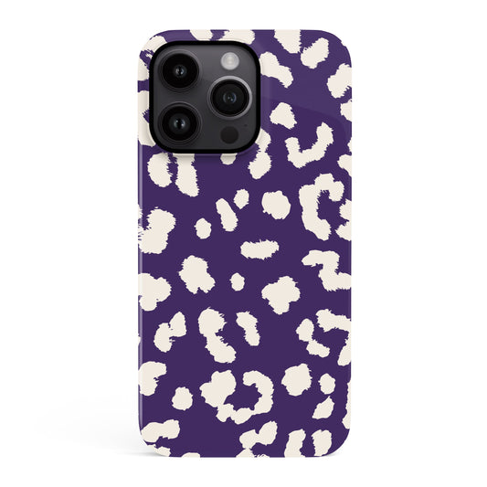 Abstract Purple Cloud Leopard Print Case iPhone 15 Phone Case