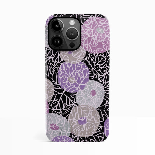 Purple Japanese Floral Print Case iPhone 14 Phone Case