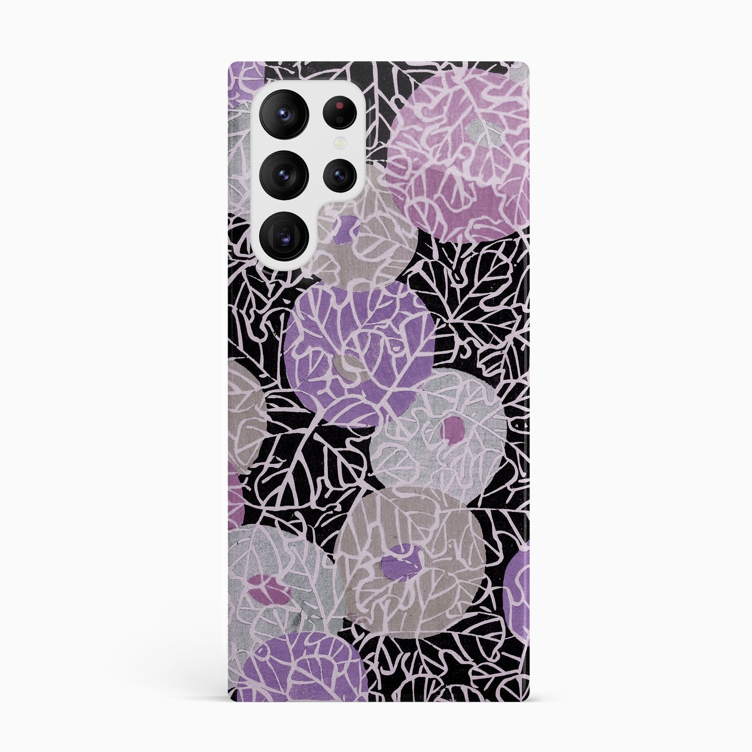 Purple Japanese Floral Print Case Samsung Galaxy S23 Ultra Phone Case