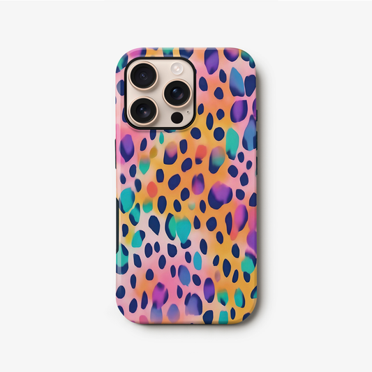 Abstract Rainbow Leopard Spots Print Case iPhone 16 Phone Case