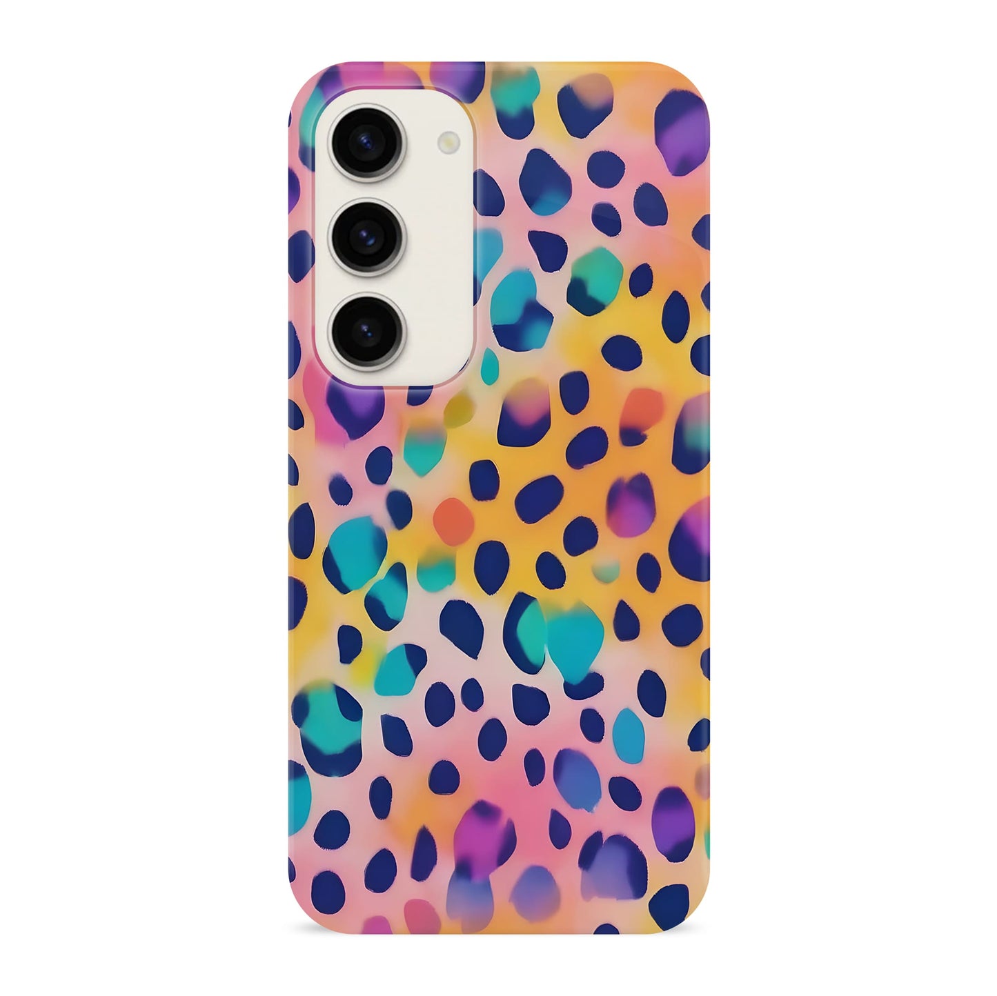 Abstract Rainbow Leopard Spots Print Case
