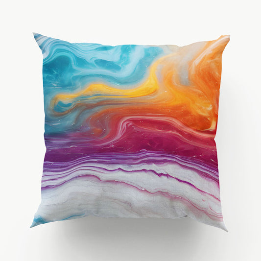 Rainbow Marble Large 45cm Cushion  Cushion