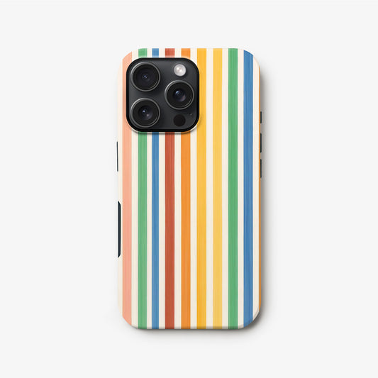 Abstract Rainbow Stripe Print Case iPhone 16 Phone Case