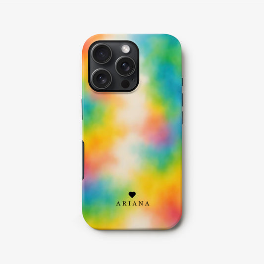 Personalised Rainbow Print Case iPhone 16 Phone Case