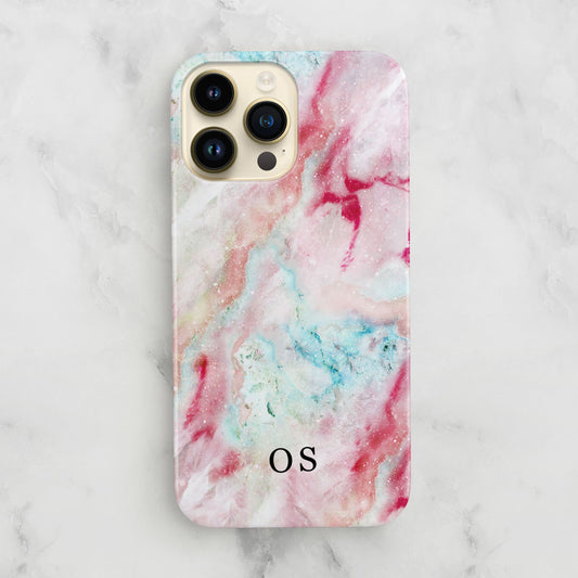 Abstract Red Marble Custom Initials Case  Phone Case