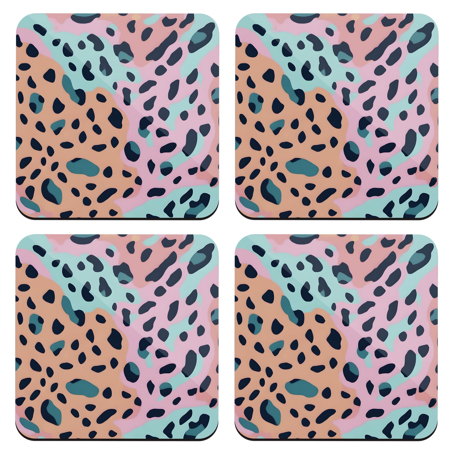 Summer Leopard Print Coaster Set  Coaster
