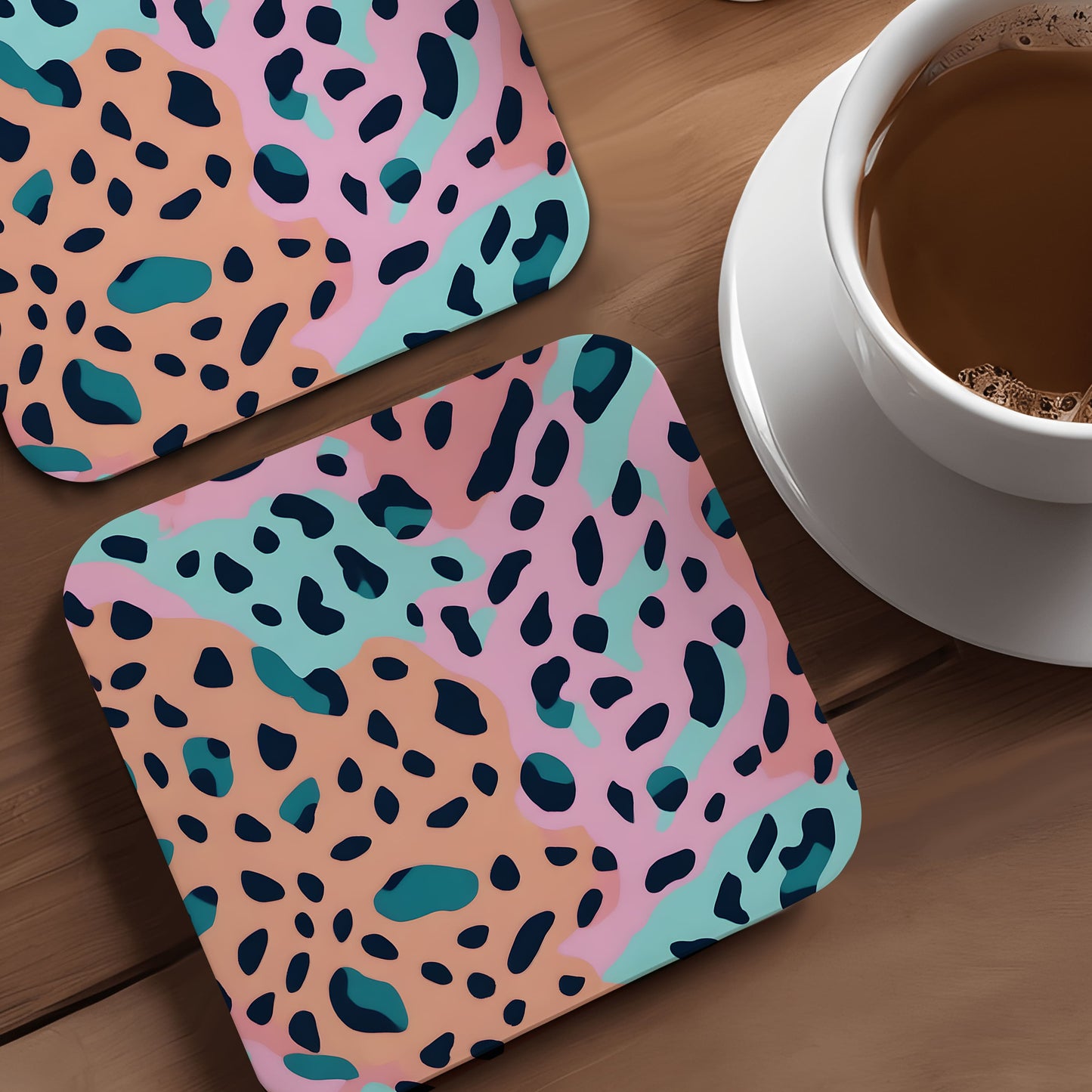Summer Leopard Print Coaster Set