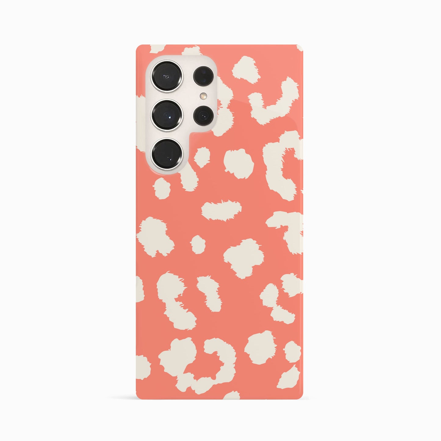Abstract Orange Coral Leopard Print Case Samsung Galaxy S24 Ultra Phone Case