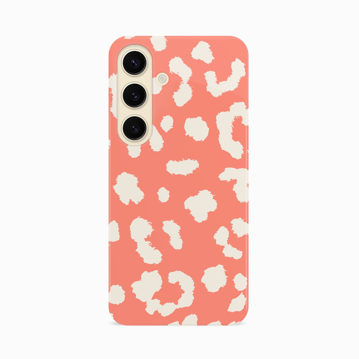 Abstract Orange Coral Leopard Print Case Samsung Galaxy S24 Phone Case