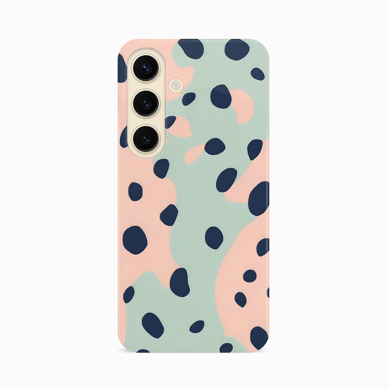 Abstract Peach Blue Leopard Print Case Samsung Galaxy S24 Phone Case