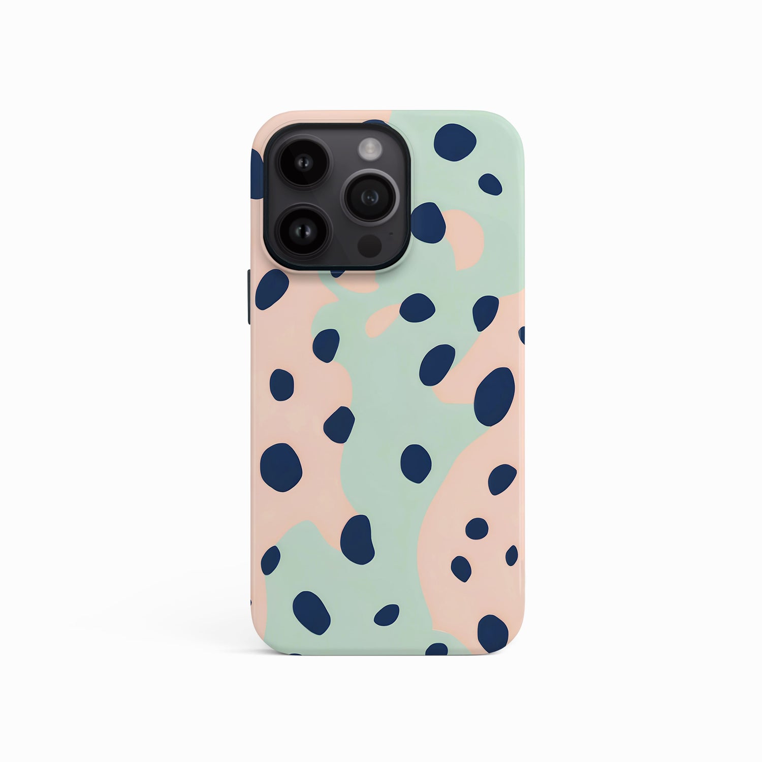 Abstract Peach Blue Leopard Print Case iPhone 15 Phone Case