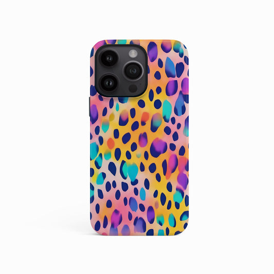 Abstract Rainbow Leopard Spots Print Case iPhone 15 Phone Case