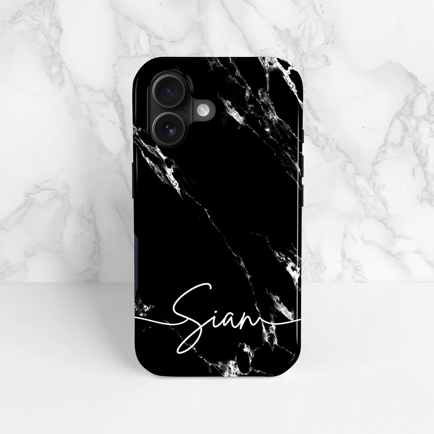 Black Marble Personalised Name iPhone Case  Phone Case