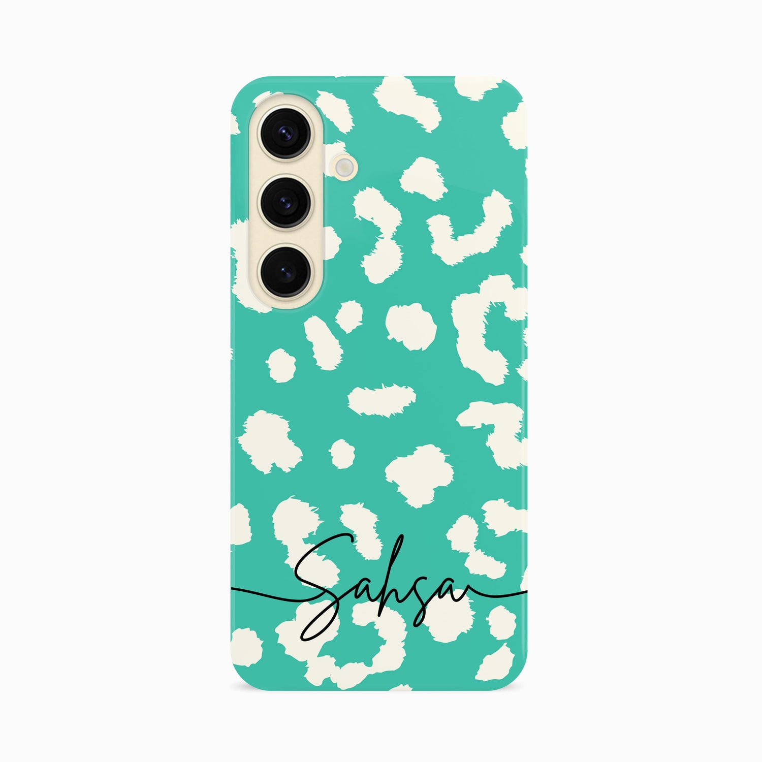 Custom Blue Cloud Leopard Print Case Samsung Galaxy S24 Phone Case