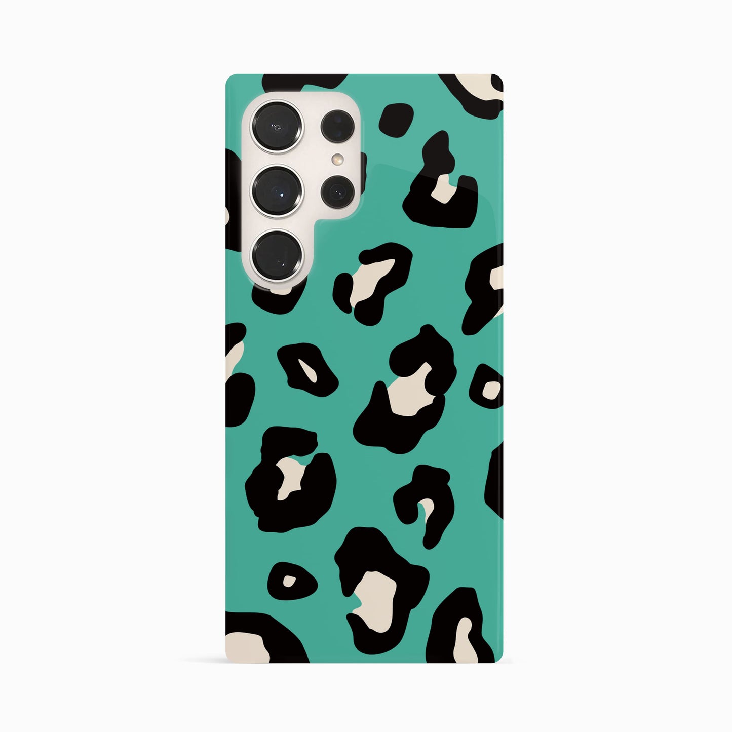 Aqua Leopard Print Spot Case Samsung Galaxy S24 Ultra Phone Case