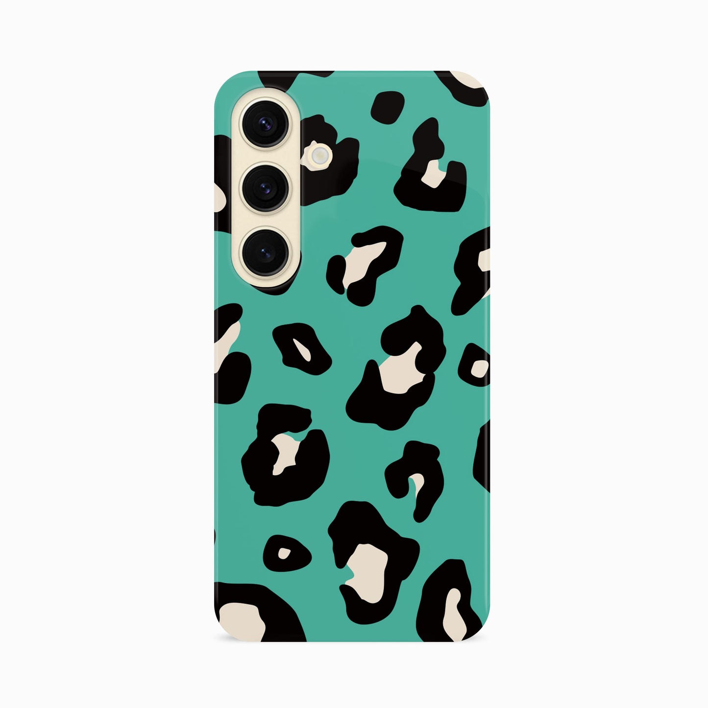 Aqua Leopard Print Spot Case Samsung Galaxy S24 Phone Case
