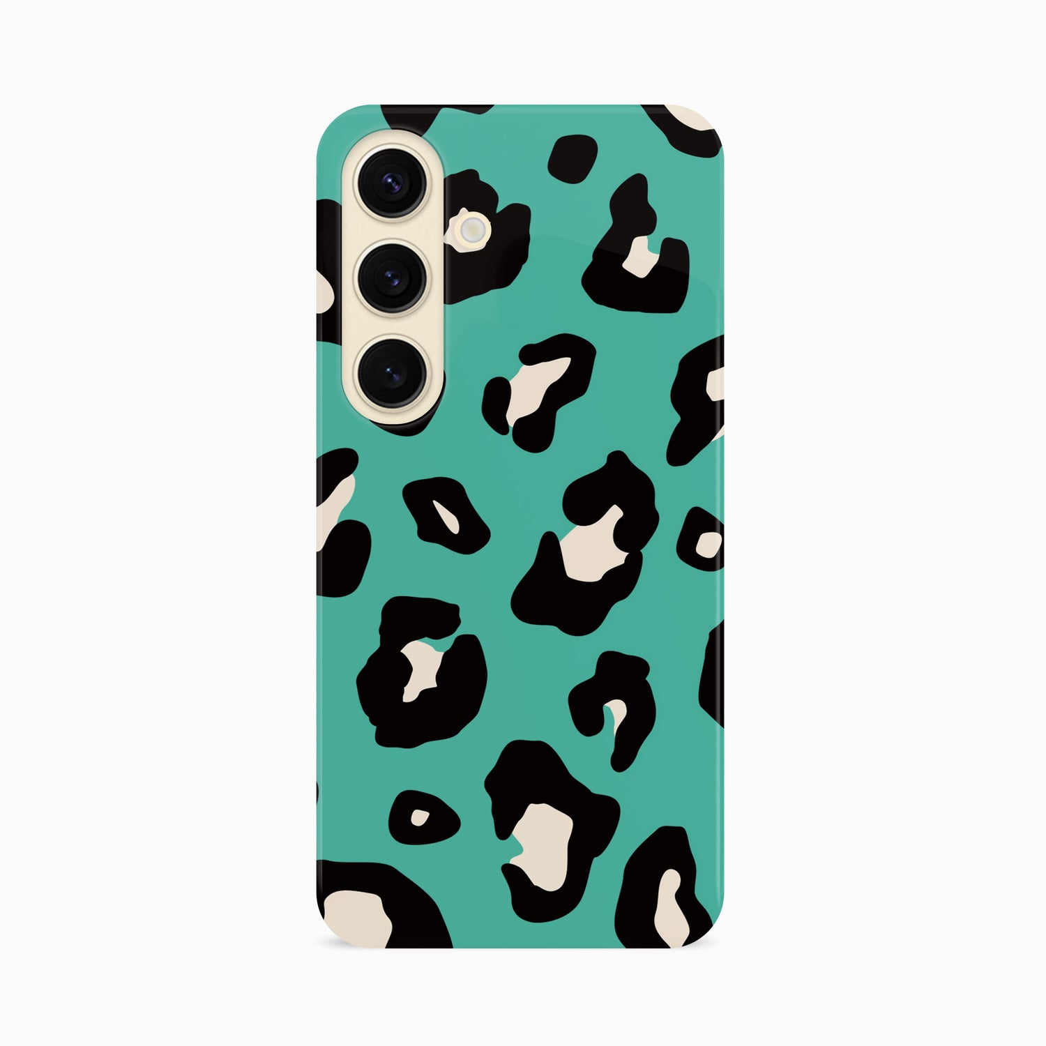 Aqua Leopard Print Spot Case Samsung Galaxy S24 Phone Case